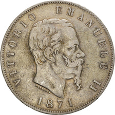 Monnaie, Italie, Vittorio Emanuele II, 5 Lire, 1871, Milan, TB+, Argent, KM:8.3