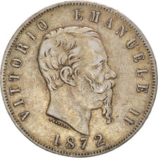 Moeda, Itália, Vittorio Emanuele II, 5 Lire, 1872, Milan, VF(30-35), Prata