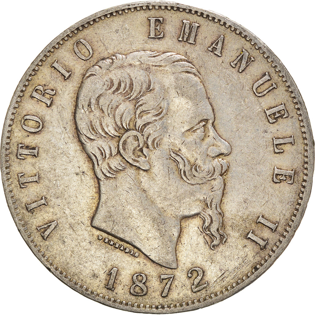Monnaie, Italie, Vittorio Emanuele II, 5 Lire, 1872, Milan, TB+, Argent, KM:8.3