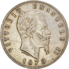 Coin, Italy, Vittorio Emanuele II, 5 Lire, 1875, Milan, VF(30-35), Silver