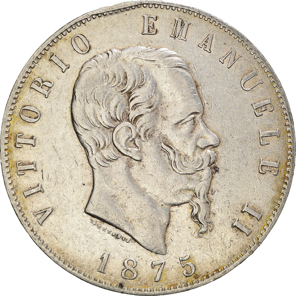 Monnaie, Italie, Vittorio Emanuele II, 5 Lire, 1875, Rome, TB+, Argent, KM:8.4