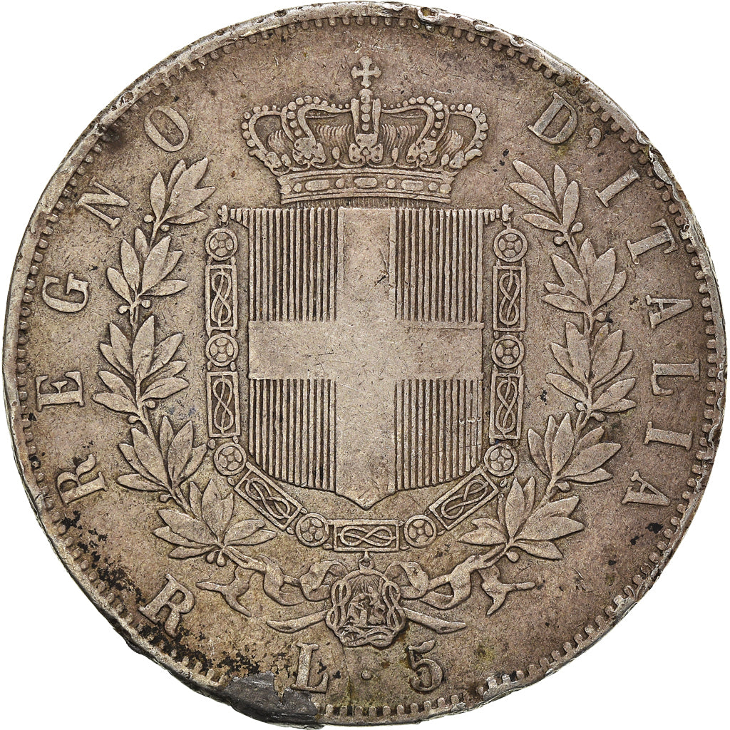 Monnaie, Italie, Vittorio Emanuele II, 5 Lire, 1876, Rome, TB, Argent, KM:8.4