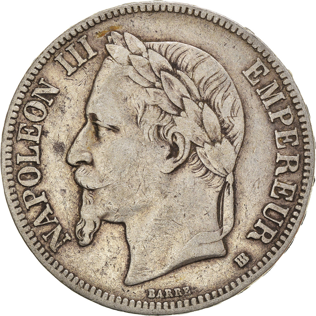 Coin, France, Napoléon III, 5 Francs, 1867, Strasbourg, VF(30-35), Silver
