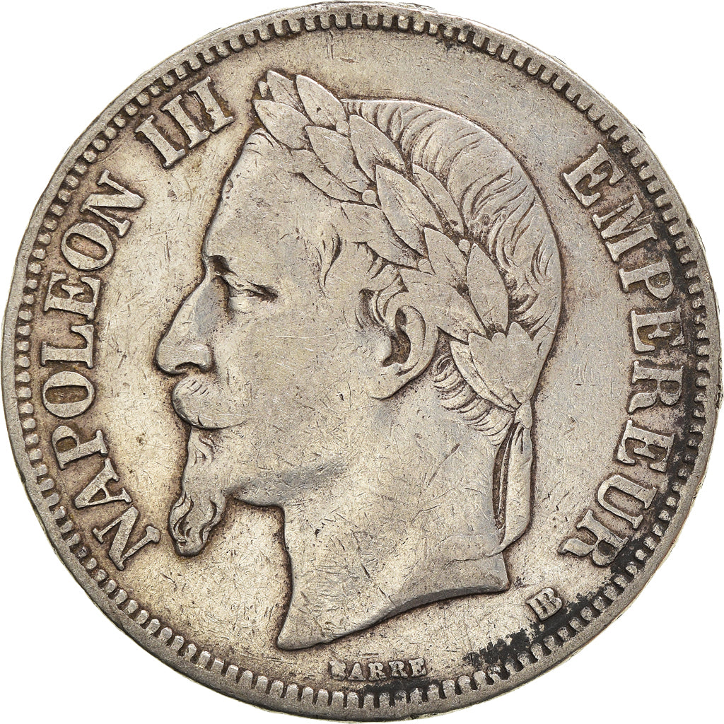 Coin, France, Napoleon III, 5 Francs, 1868, Strasbourg, VF(20-25), Silver
