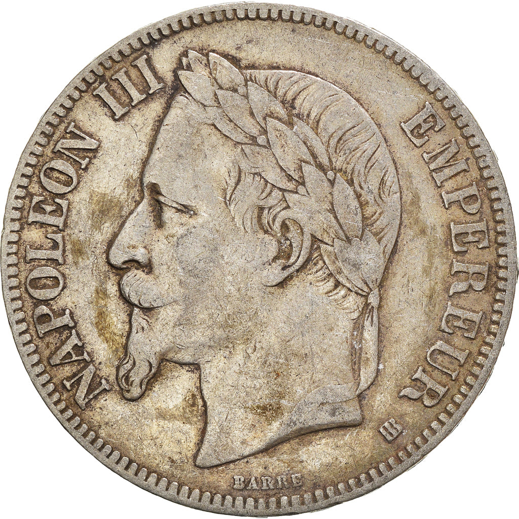 Coin, France, Napoleon III, 5 Francs, 1868, Strasbourg, VF(20-25), Silver
