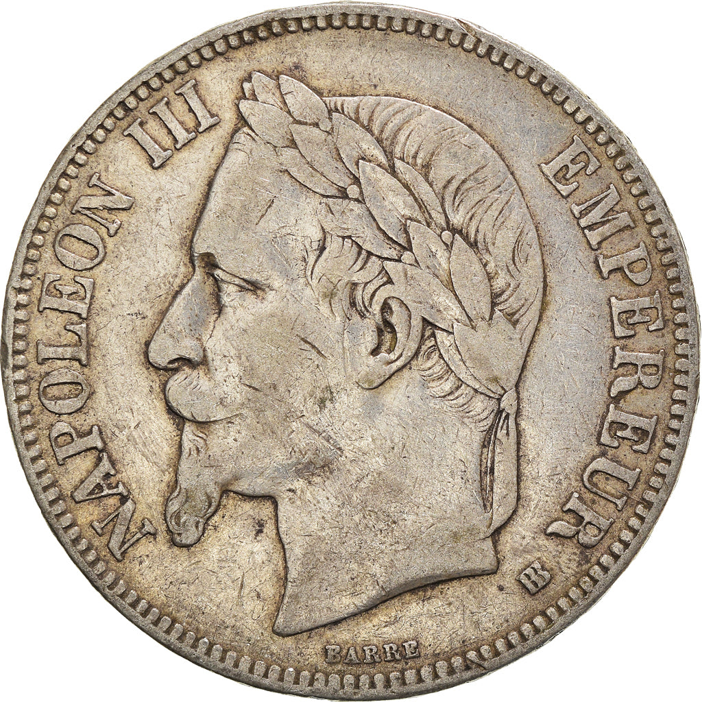 Coin, France, Napoleon III, 5 Francs, 1868, Strasbourg, VF(30-35), Silver