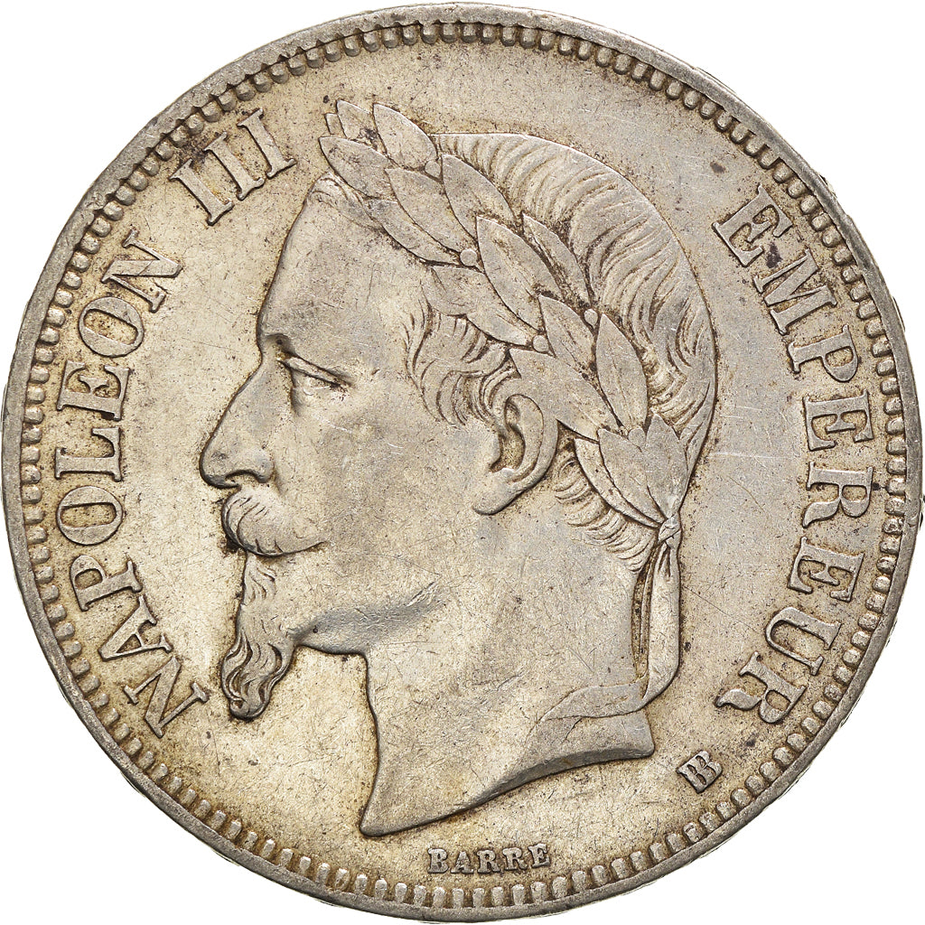 Coin, France, Napoleon III, 5 Francs, 1868, Strasbourg, EF(40-45), Silver