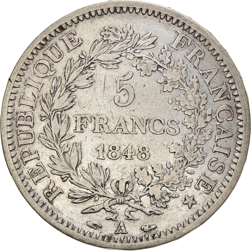 Münze, Frankreich, Hercule, 5 Francs, 1848, Paris, SS, Silber, KM:756.1