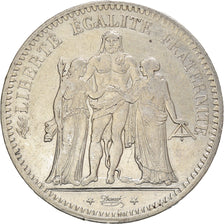 Moeda, França, Hercule, 5 Francs, 1849, Paris, EF(40-45), Prata, KM:756.1