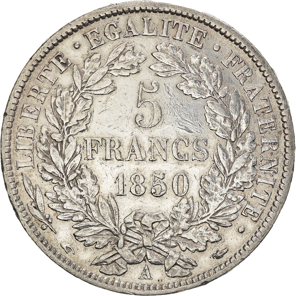 Monnaie, France, Cérès, 5 Francs, 1850, Paris, TB+, Argent, Gadoury:719