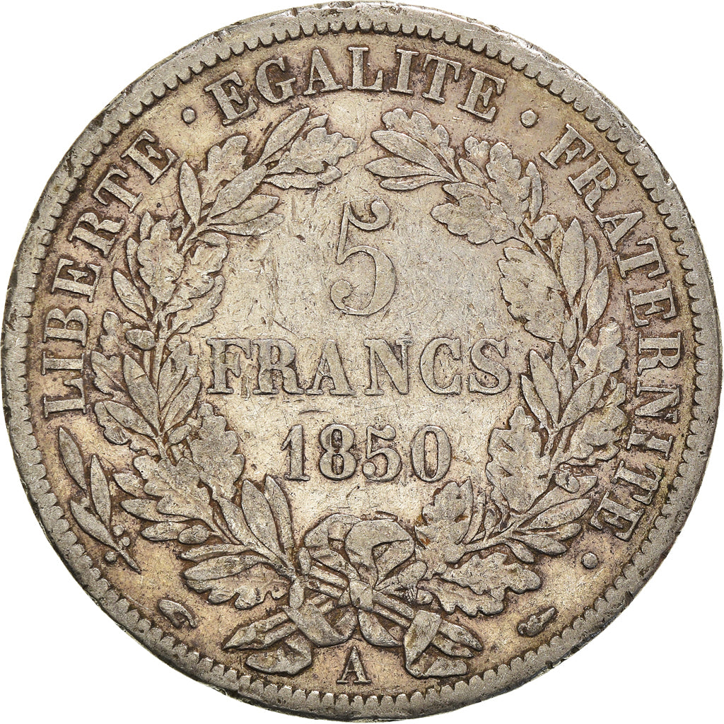 Monnaie, France, Cérès, 5 Francs, 1850, Paris, TB, Argent, Gadoury:719