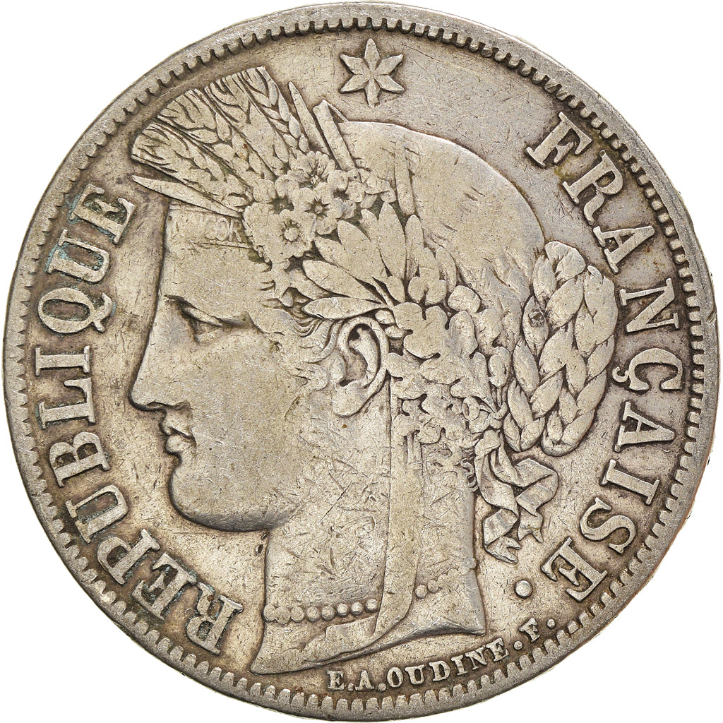 Münze, Frankreich, Cérès, 5 Francs, 1850, Paris, S+, Silber, KM:761.1