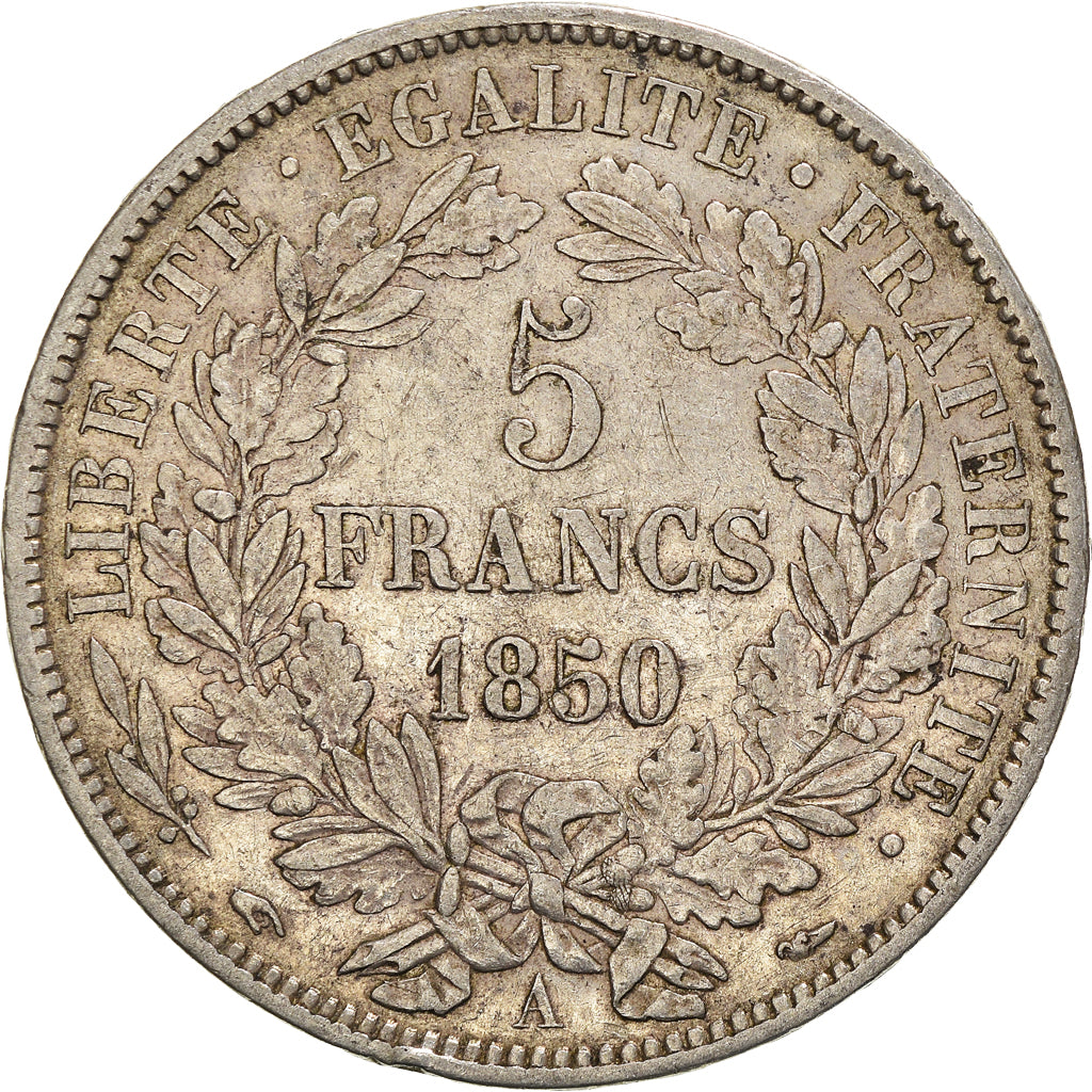 Coin, France, Cérès, 5 Francs, 1850, Paris, EF(40-45), Silver, KM:761.1