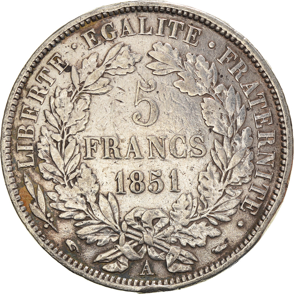 Coin, France, Cérès, 5 Francs, 1851, Paris, VF(30-35), Silver, KM:761.1