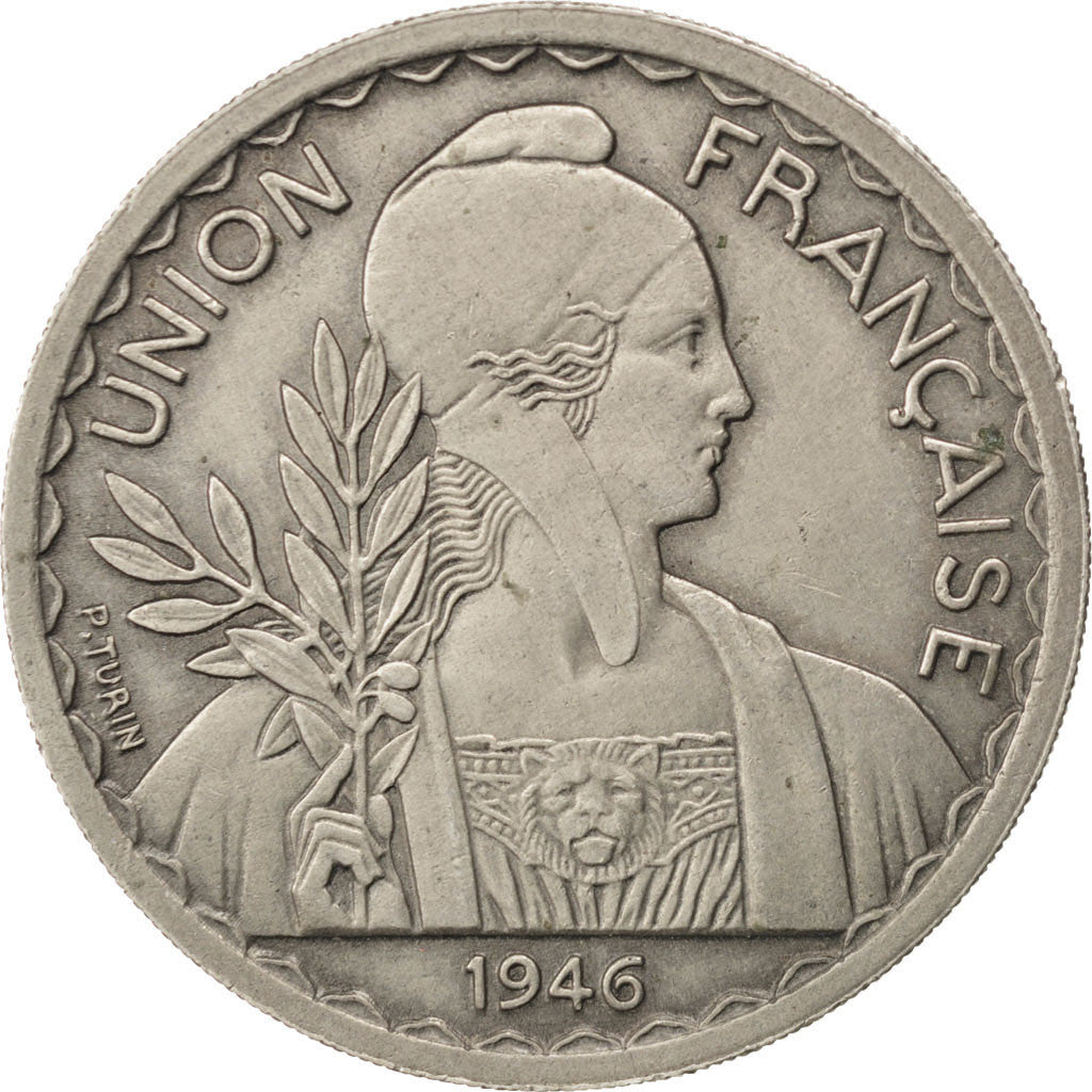 FRENCH INDO-CHINA, Piastre, 1946, Paris, KM #32.1, EF(40-45), Copper-Nickel,...