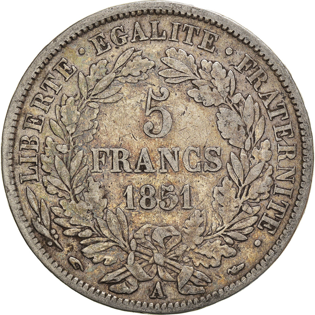 Coin, France, Cérès, 5 Francs, 1851, Paris, VF(30-35), Silver, KM:761.1