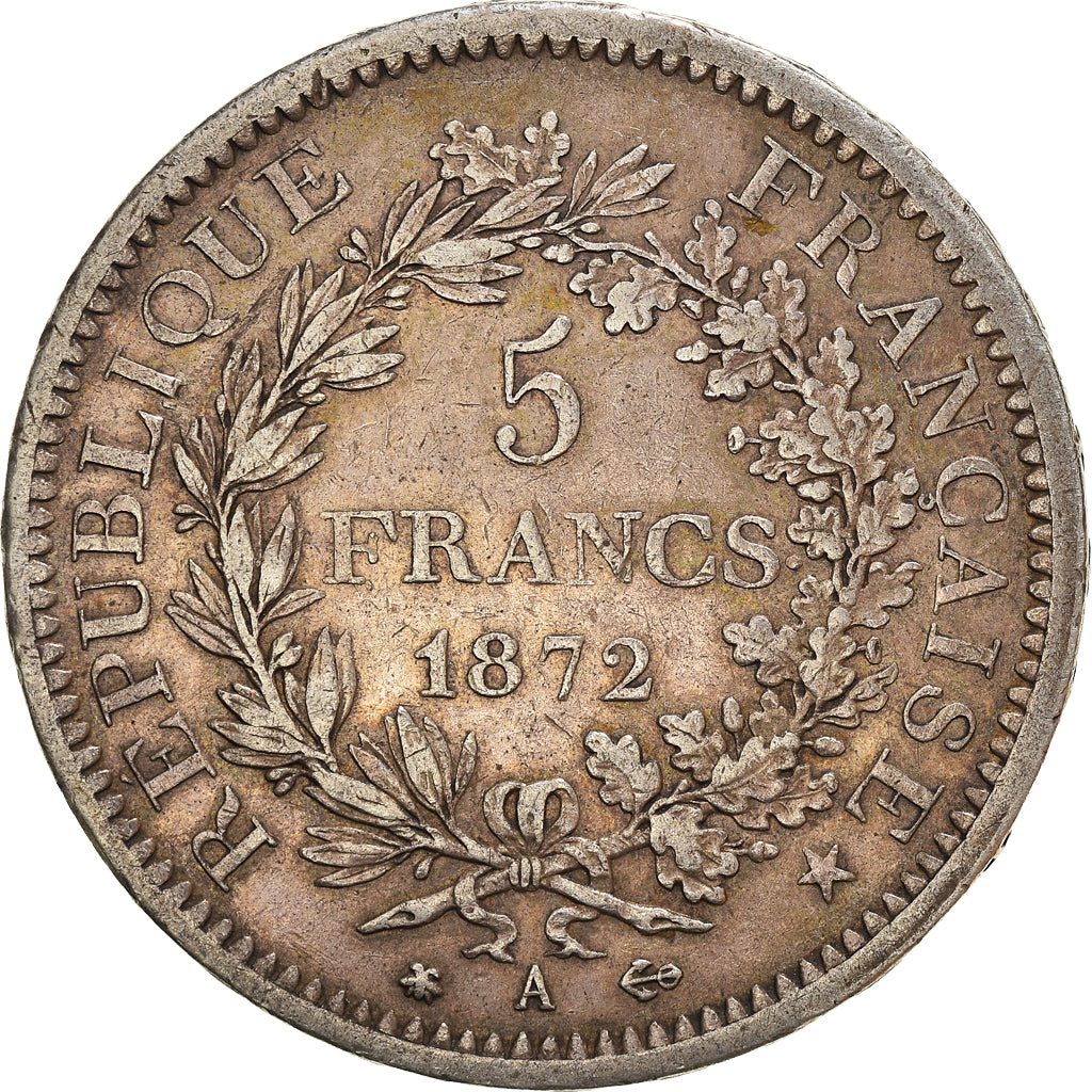 Coin, France, Hercule, 5 Francs, 1872, Paris, EF(40-45), Silver, KM:820.1