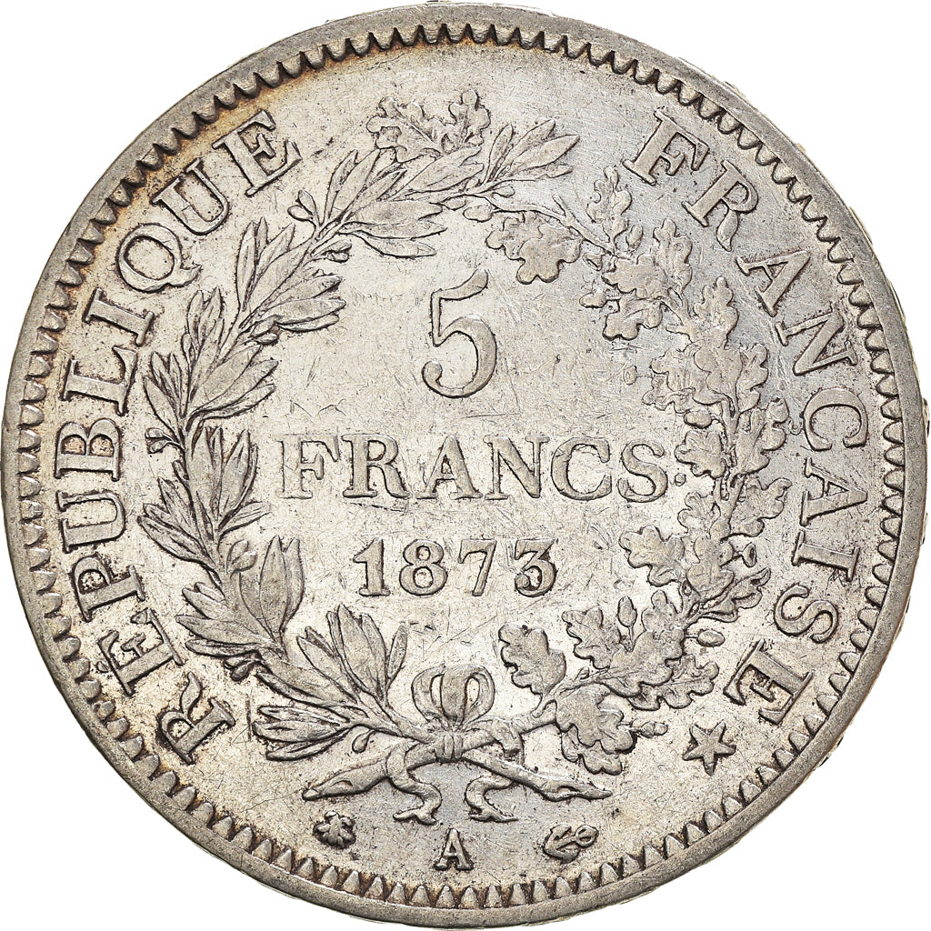 Coin, France, Hercule, 5 Francs, 1873, Paris, EF(40-45), Silver, KM:820.1