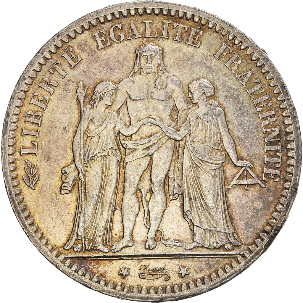 Moneda, Francia, Hercule, 5 Francs, 1873, Paris, MBC+, Plata, KM:820.1