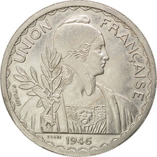FRENCH INDO-CHINA, Piastre, 1946, Paris, KM #E42, AU(55-58), Cupro-nickel,...