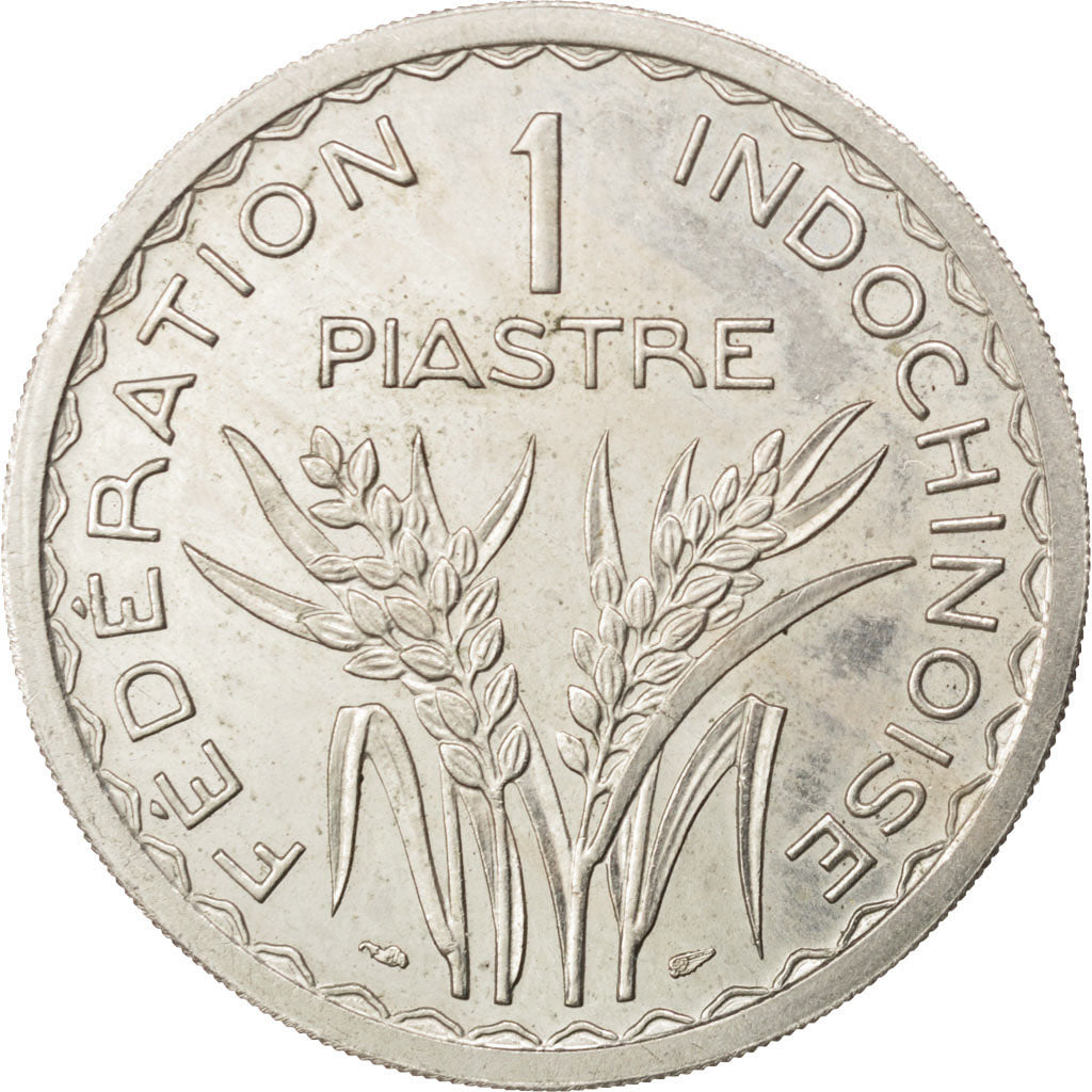 FRENCH INDO-CHINA, Piastre, 1946, Paris, KM #E42, AU(55-58), Cupro-nickel,...