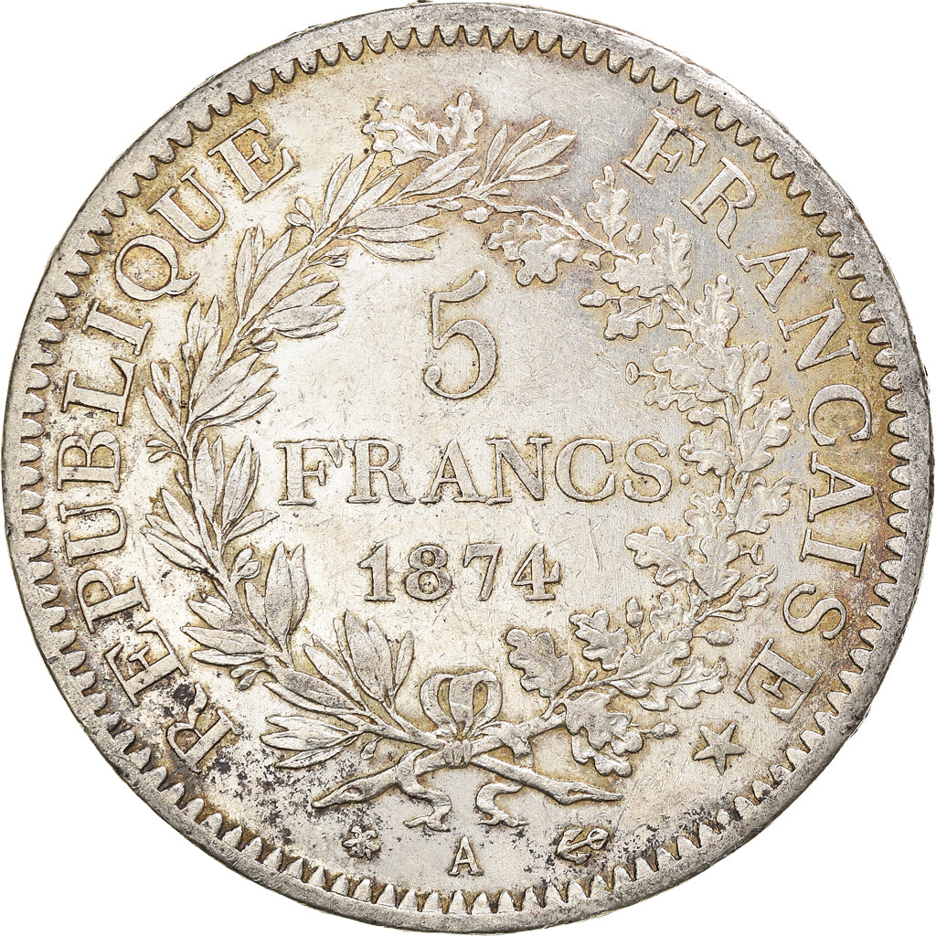 Coin, France, Hercule, 5 Francs, 1874, Paris, EF(40-45), Silver, KM:820.1