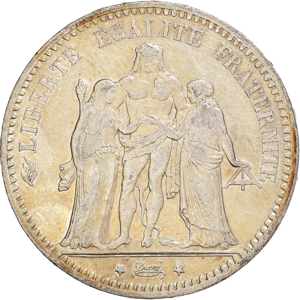 Moneda, Francia, Hercule, 5 Francs, 1875, Paris, BC+, Plata, KM:820.1