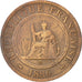 FRENCH INDO-CHINA, Cent, 1886, Paris, KM #1, VF(30-35), Bronze, 31, Lecompte...