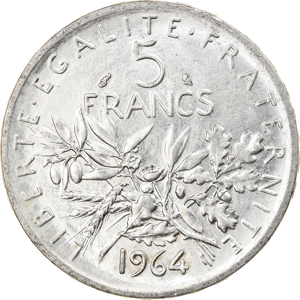 Moneta, Francia, Semeuse, 5 Francs, 1964, Paris, SPL-, Argento, KM:926