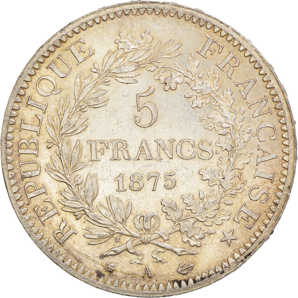 Moneta, Francia, Hercule, 5 Francs, 1875, Paris, BB+, Argento, KM:820.1