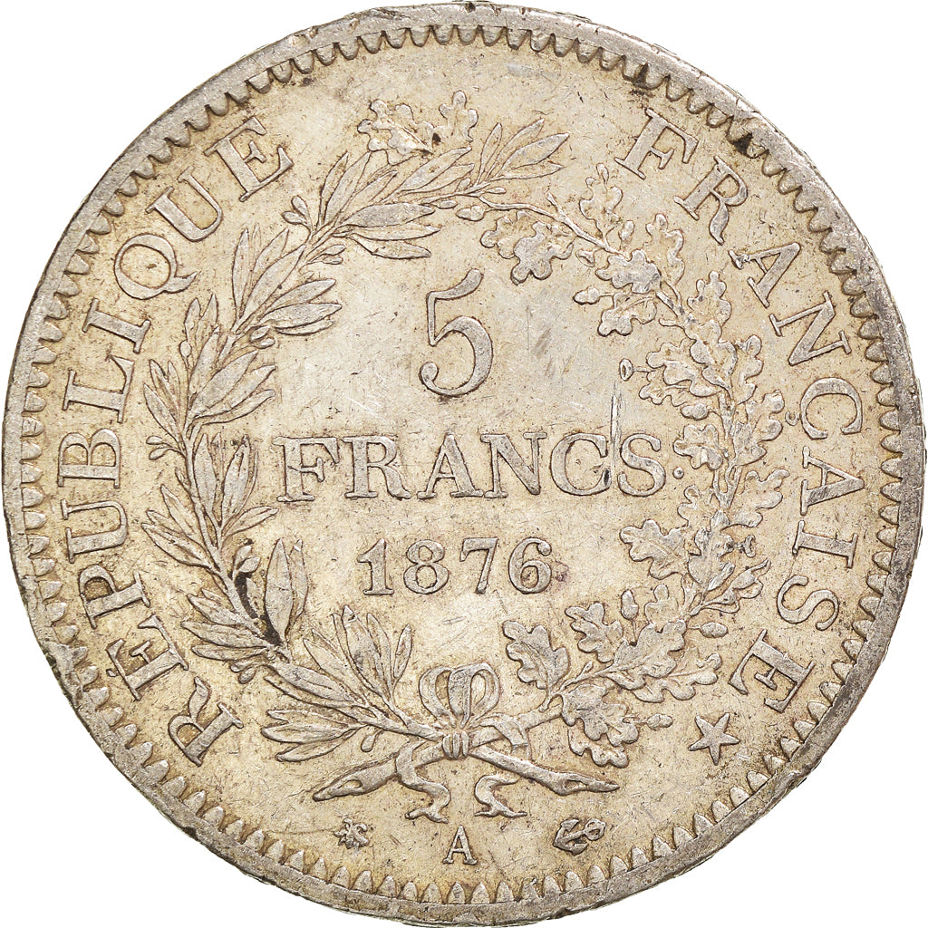 Coin, France, Hercule, 5 Francs, 1876, Paris, EF(40-45), Silver, KM:820.1