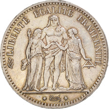 Munten, Frankrijk, Hercule, 5 Francs, 1876, Paris, ZF, Zilver, KM:820.1