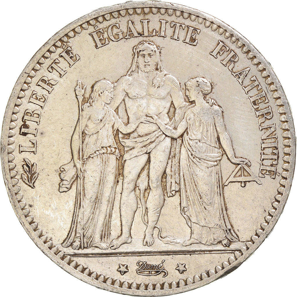 Coin, France, Hercule, 5 Francs, 1876, Paris, AU(50-53), Silver, KM:820.1