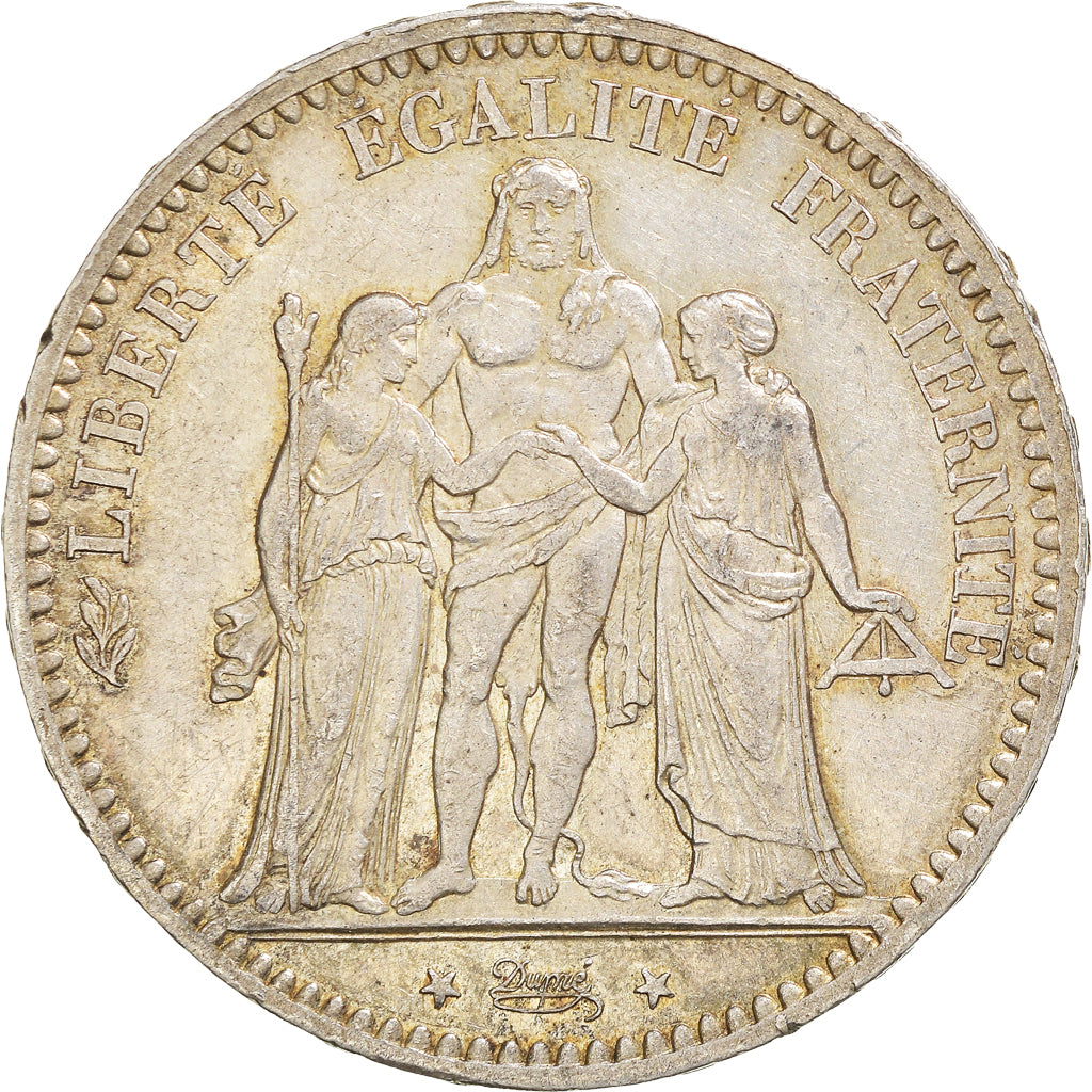 Moneta, Francia, Hercule, 5 Francs, 1877, Paris, BB, Argento, KM:820.1