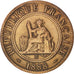 FRENCH INDO-CHINA, Cent, 1888, Paris, KM #1, VF(30-35), Bronze, 31, Lecompte...