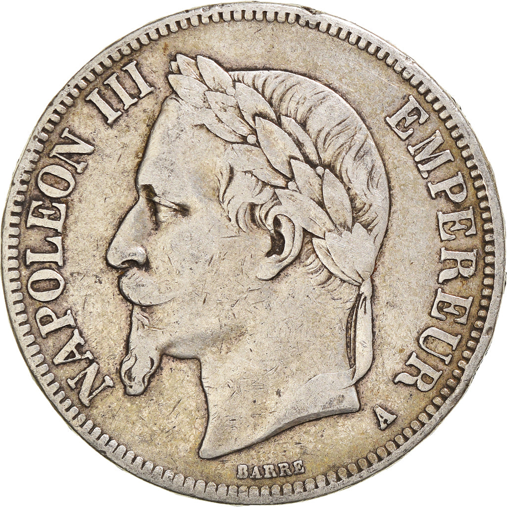 Coin, France, Napoleon III, 5 Francs, 1867, Paris, VF(20-25), Silver, KM:799.1