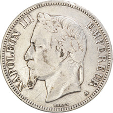 Moeda, França, Napoleon III, 5 Francs, 1868, Paris, VF(20-25), Prata, KM:799.1