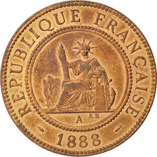 Coin, French Indochina, Cent, 1888, Paris, AU(55-58), Bronze, KM:1, Lecompte:40