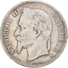 Munten, Frankrijk, Napoleon III, 5 Francs, 1869, Paris, FR, Zilver, KM:799.1