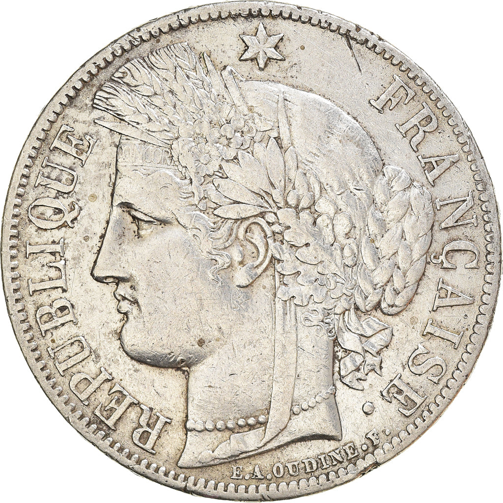 Coin, France, Cérès, 5 Francs, 1870, Paris, VF(30-35), Silver, KM:819