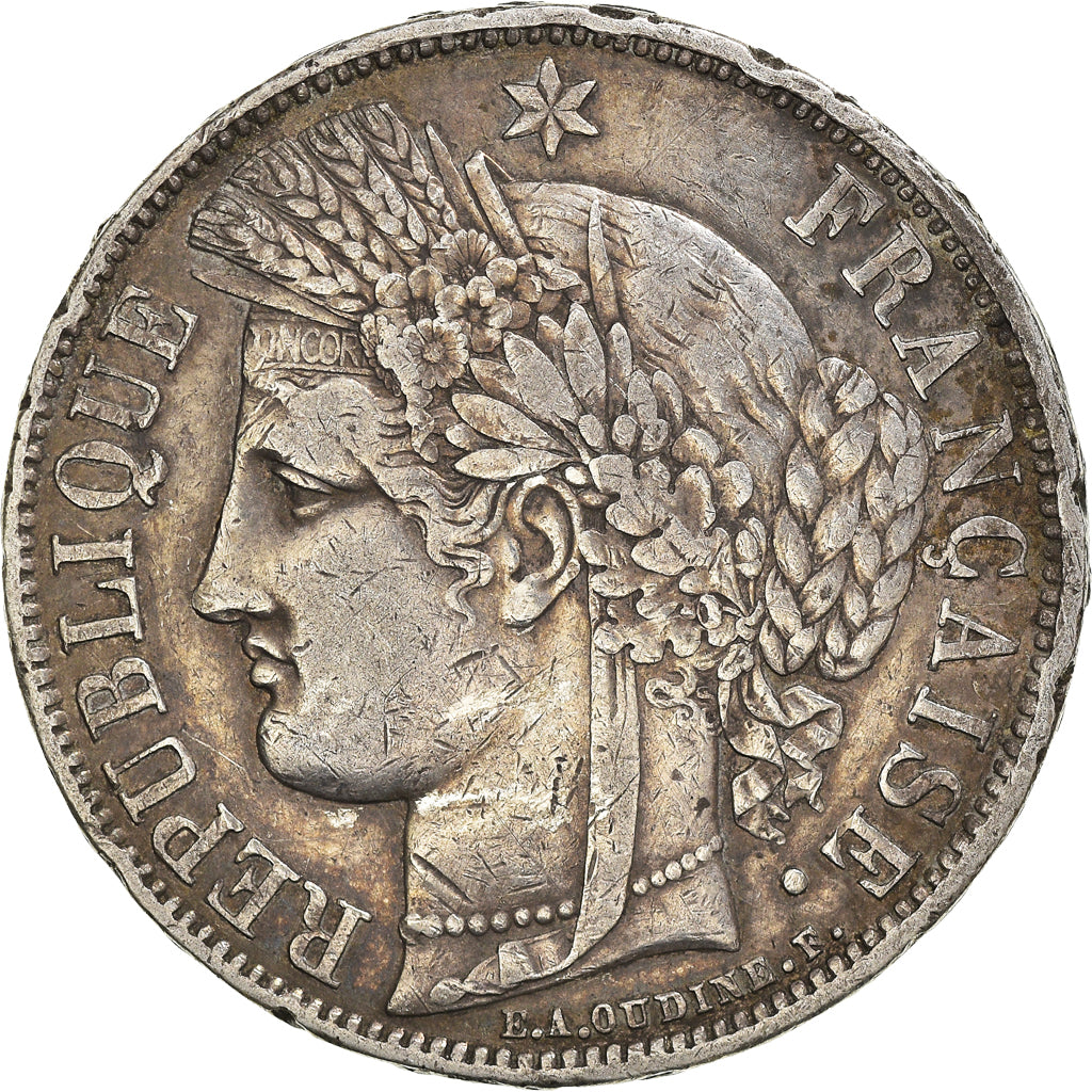 Coin, France, Cérès, 5 Francs, 1870, Paris, VF(30-35), Silver, KM:818.1