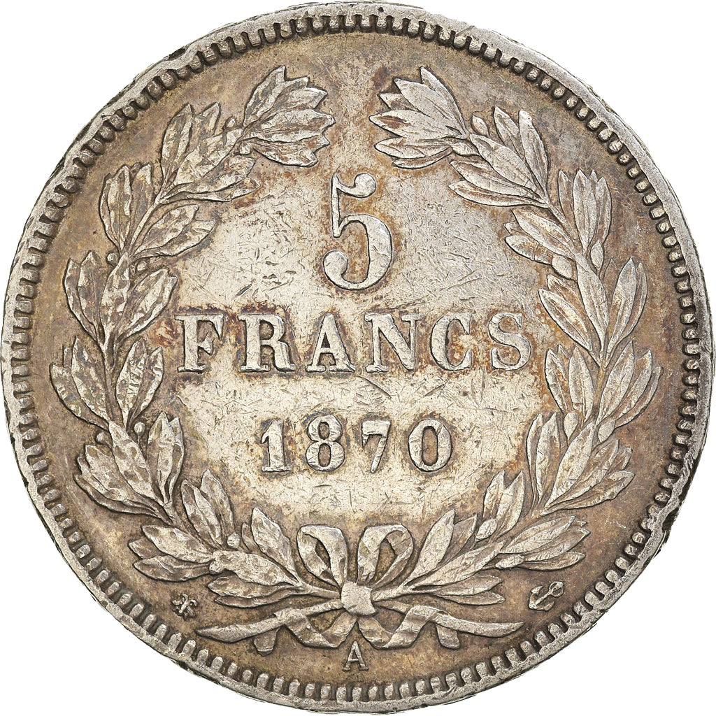 Coin, France, Cérès, 5 Francs, 1870, Paris, VF(30-35), Silver, KM:818.1