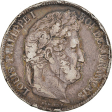 Moneta, Francia, Louis-Philippe, 5 Francs, 1840, Bordeaux, MB+, Argento