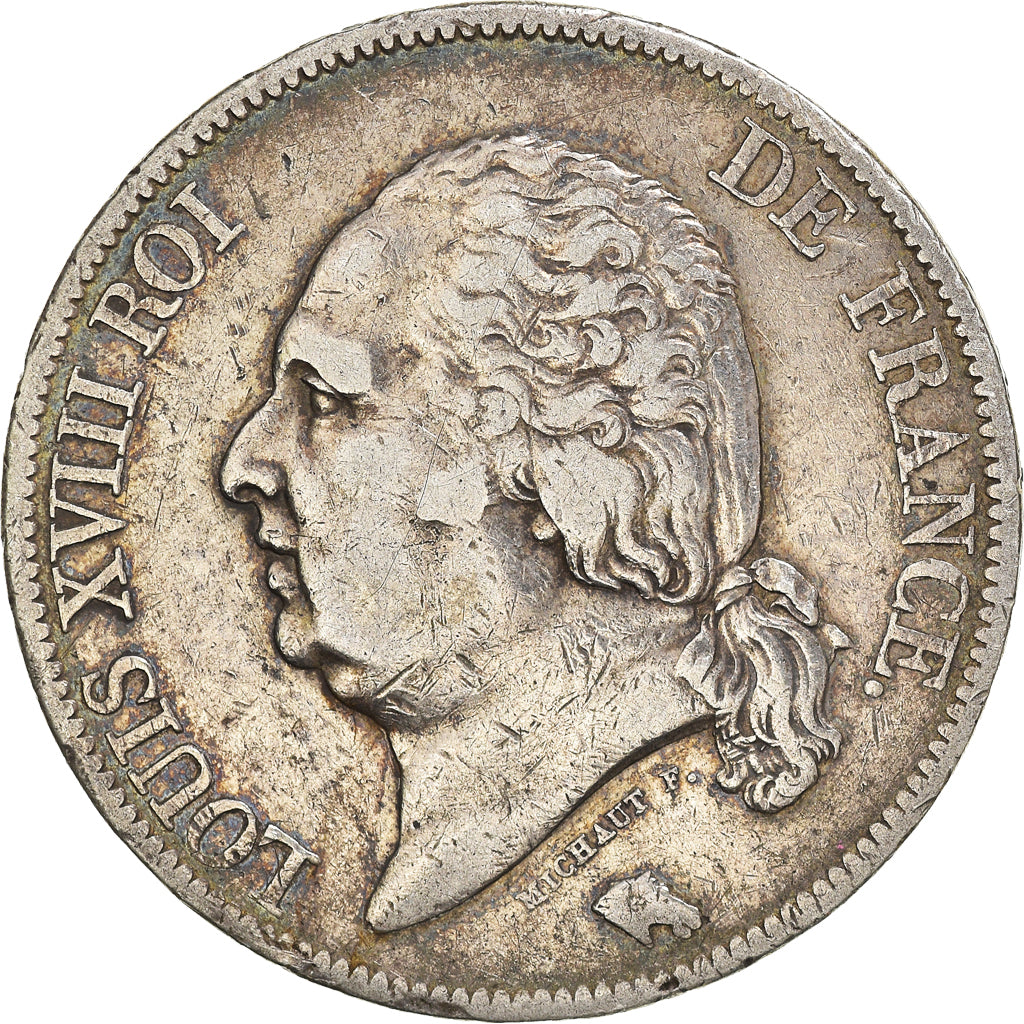 Munten, Frankrijk, Louis XVIII, 5 Francs, 1816, Toulouse, FR+, Zilver, KM:711.9