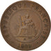 FRENCH INDO-CHINA, Cent, 1889, Paris, KM #1, EF(40-45), Bronze, 31, Lecompte...