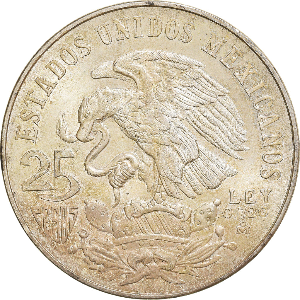 Coin, Mexico, 25 Pesos, 1968, Mexico, MS(60-62), Silver, KM:479.1