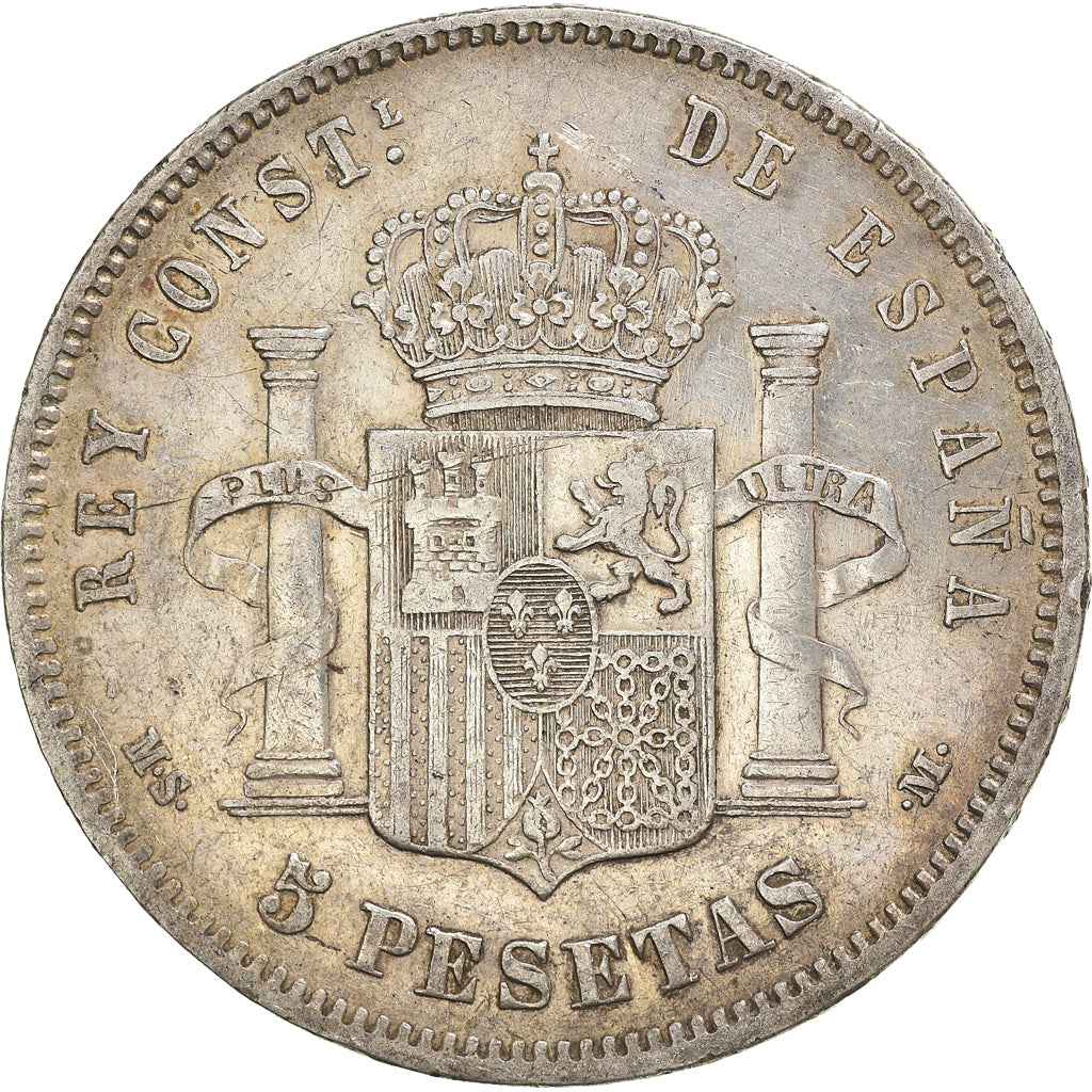 Coin, Spain, Alfonso XII, 5 Pesetas, 1885, VF(30-35), Silver, KM:688