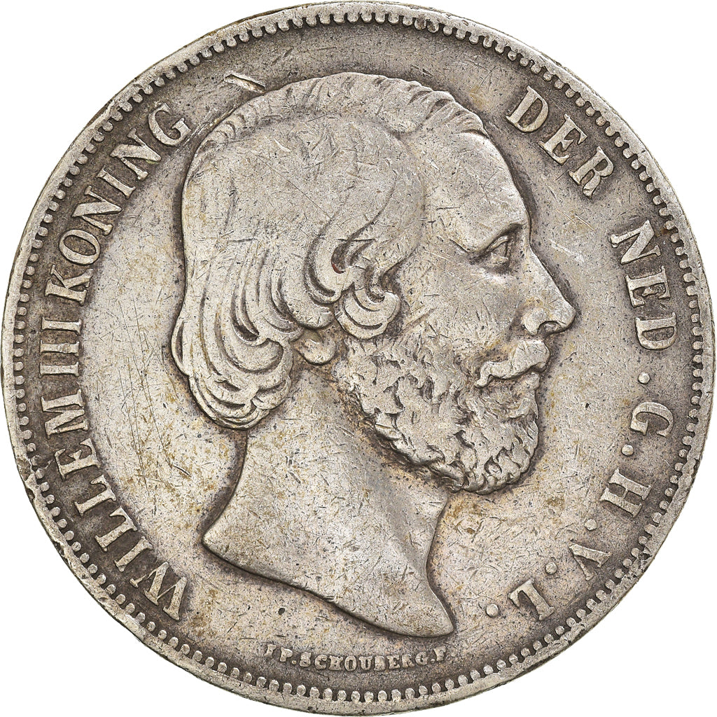 Coin, Netherlands, William III, 2-1/2 Gulden, 1862, VF(20-25), Silver, KM:82