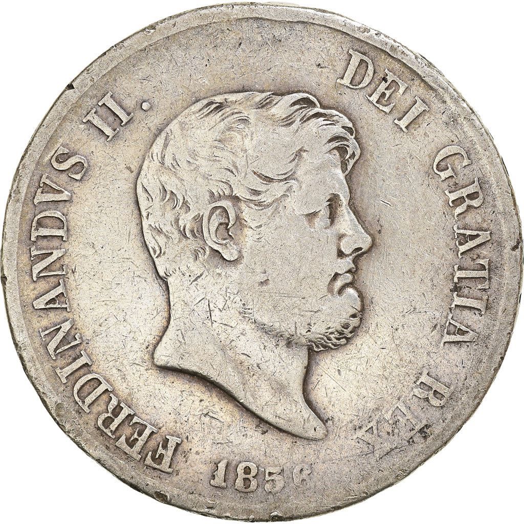 Coin, ITALIAN STATES, NAPLES, Ferdinando II, 120 Grana, 1856, VF(20-25), Silver