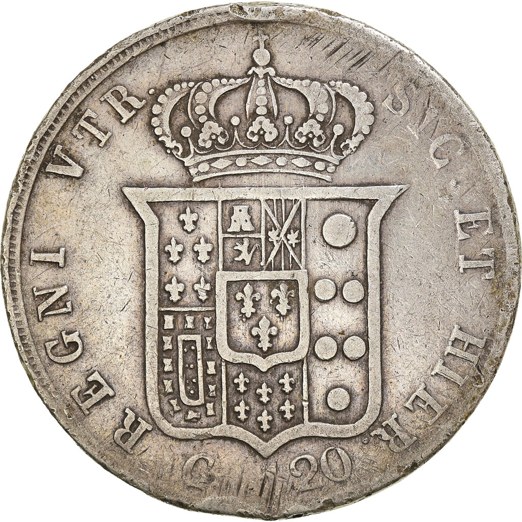 Coin, ITALIAN STATES, NAPLES, Ferdinando II, 120 Grana, 1856, VF(20-25), Silver